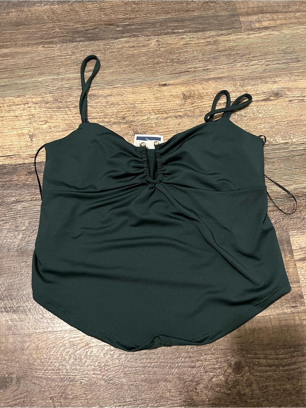 Women’s Dark Green Ruched Front Tank Top